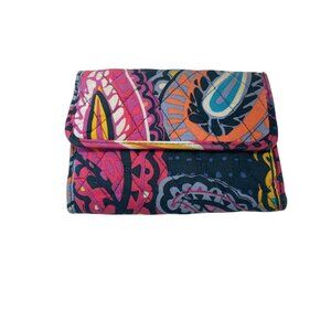 Vera Bradley Women's Wallet Multicolor Quilted Cotton Tri-Fold Twilight Paisley
